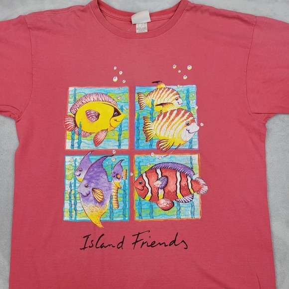 Vintage Bobbie Brooks Top Womens Large Cottage Grandma Core Blouse Shirt Island - Picture 2 of 7